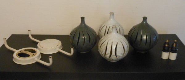 Pottery Pendants and Original Hardware