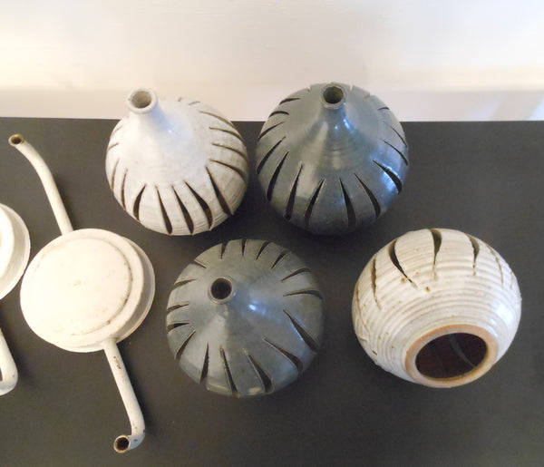 Pottery Pendants and Original Hardware