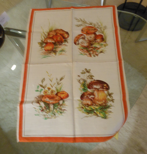 Vintage Mushroom Linen Tea Towel