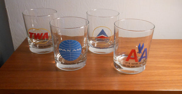 Vintage Set of 4 Airline Rocks Glasses