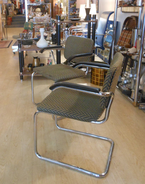 Pair of Breuer for Knoll Cesca Arm Chairs