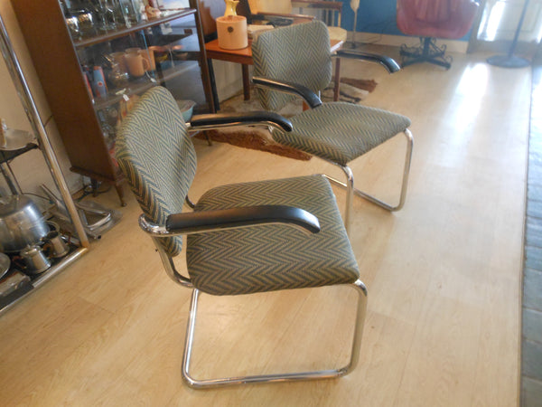 Pair of Breuer for Knoll Cesca Arm Chairs