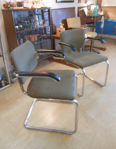 Pair of Breuer for Knoll Cesca Arm Chairs