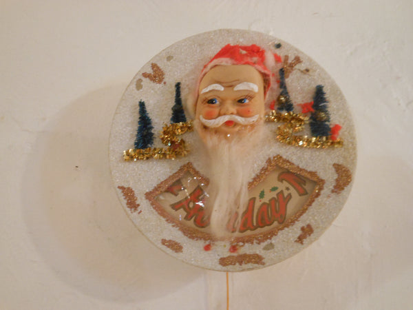 Vintage Musical Santa Happy Holidays