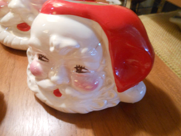 Vintage Santa Cups and Cookie Jars Set