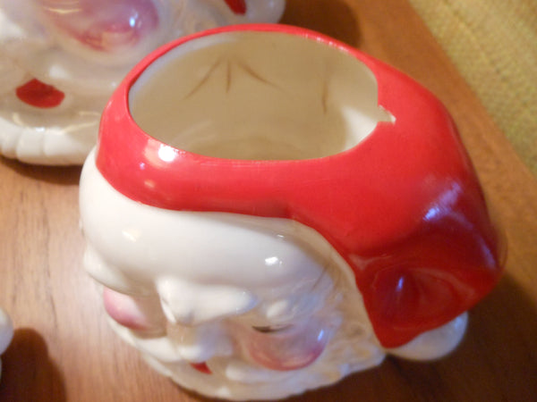 Vintage Santa Cups and Cookie Jars Set