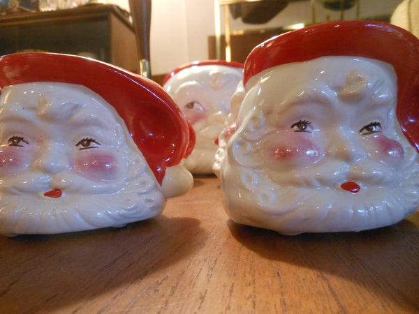 Vintage Santa Cups and Cookie Jars Set