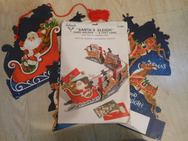 Vintage Santa's Sleigh Card Holder