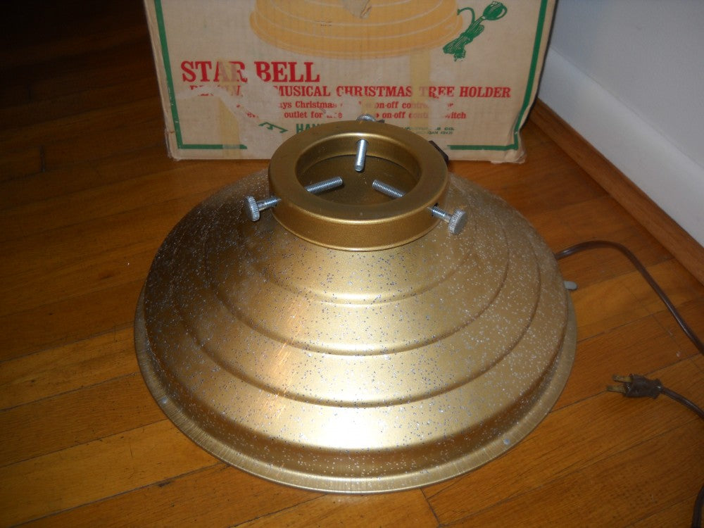 Vintage Starbell Revolving Musical Christmas Tree outlets Musical Stand in Box - Gold