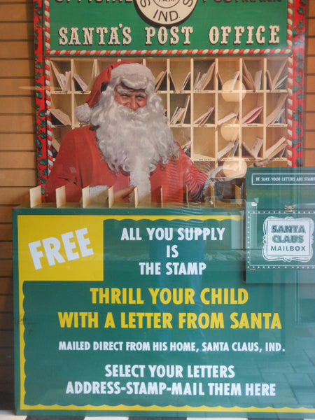 Vintage Metal Santa's Post Office Display