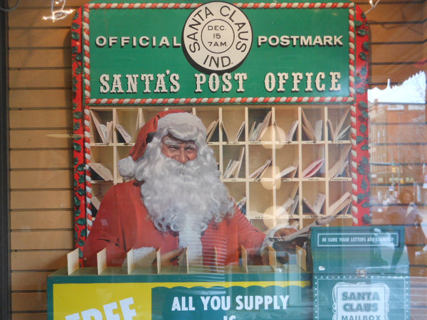 Vintage Metal Santa's Post Office Display