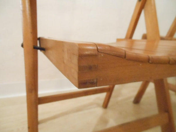 Folding Wood Slat Chairs