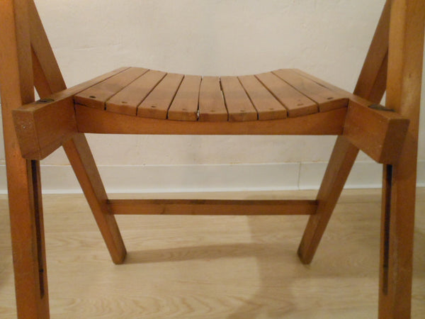 Folding Wood Slat Chairs