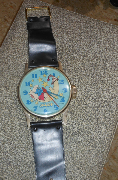 Vintage Giant Smurf Watch Clock