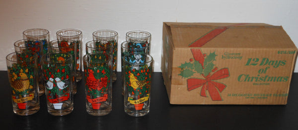 Anchor Hocking Full Set of 12 Days of Christmas Glasses