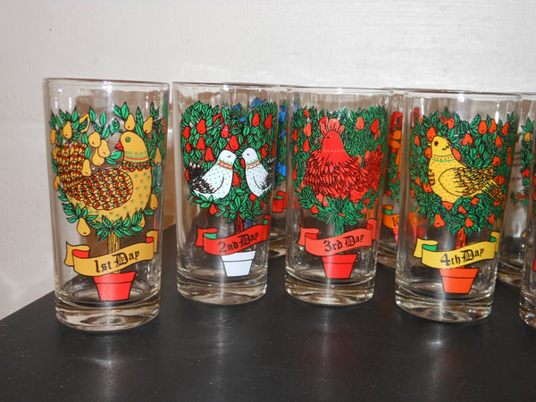 Anchor Hocking Full Set of 12 Days of Christmas Glasses