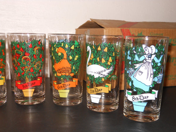 Anchor Hocking Full Set of 12 Days of Christmas Glasses