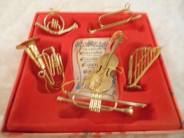 Vintage Christmas Symphony Instruments Ornaments