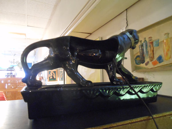 1950s Lane & Co. Ceramic Panther TV Lamp