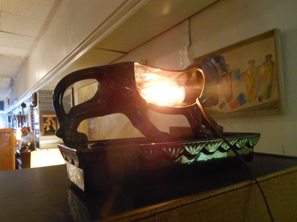1950s Lane & Co. Ceramic Panther TV Lamp