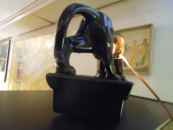 1950s Lane & Co. Ceramic Panther TV Lamp