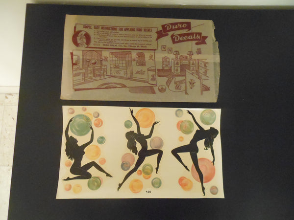 1940s Duro Decals Dancing Nude Women