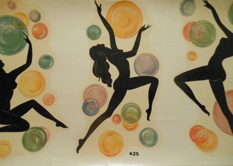 1940s Duro Decals Dancing Nude Women