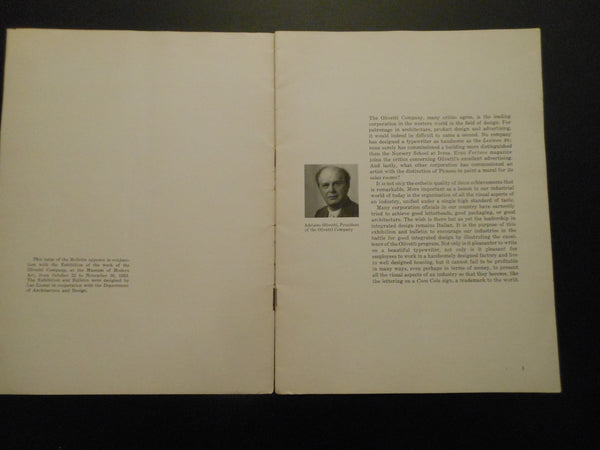 MOMA Bulletin Olivetti: Design in Industry