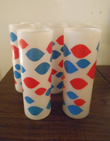Set of 8 Libbey Dairy Queen Frosted Glasses