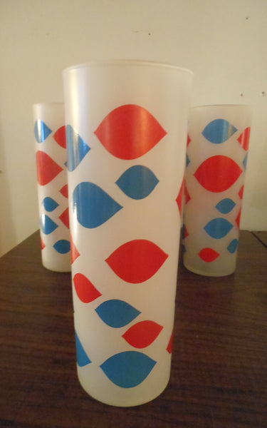 Set of 8 Libbey Dairy Queen Frosted Glasses