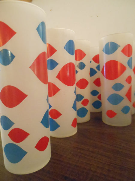 Set of 8 Libbey Dairy Queen Frosted Glasses