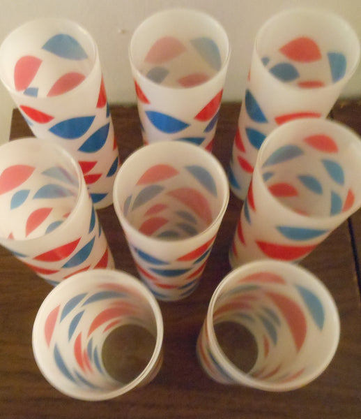 Set of 8 Libbey Dairy Queen Frosted Glasses