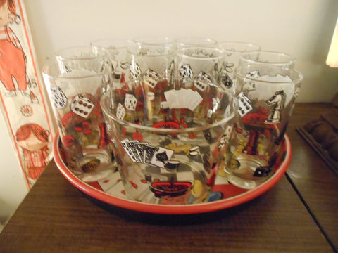 Hazel Atlas Casino Drinkware Set