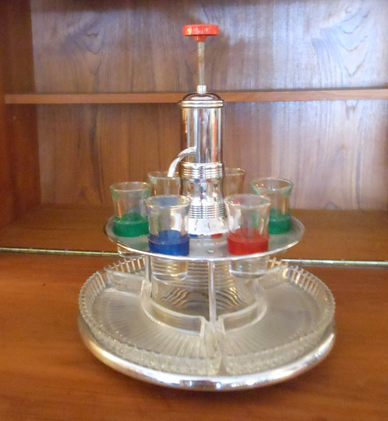 Vintage Shot Dispenser and Relish Tray