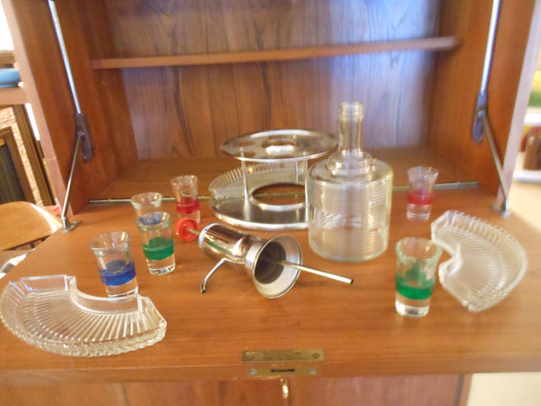 Vintage Shot Dispenser and Relish Tray