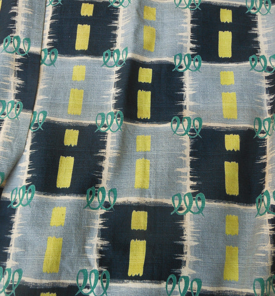 Vintage Abstract Barkcloth Drape Panels