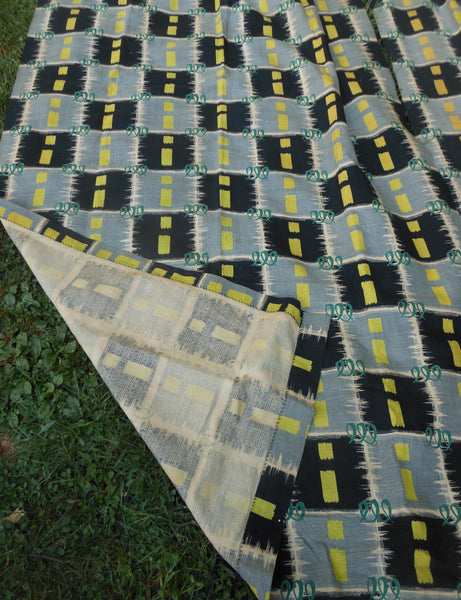 Vintage Abstract Barkcloth Drape Panels
