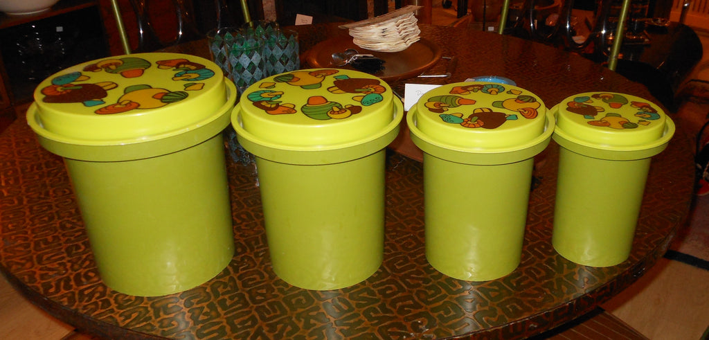 Rubbermaid Green Mushroom Canister Set/ Fun Plastic Nesting 70s Kitchen  Canisters/ Great for Kitchen, Office or Crafting 