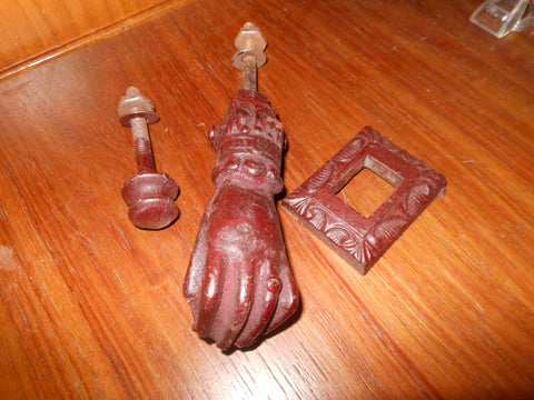 Vintage Cast Iron Hand and Ball Door Knocker