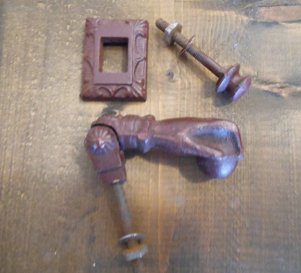 Vintage Cast Iron Hand and Ball Door Knocker