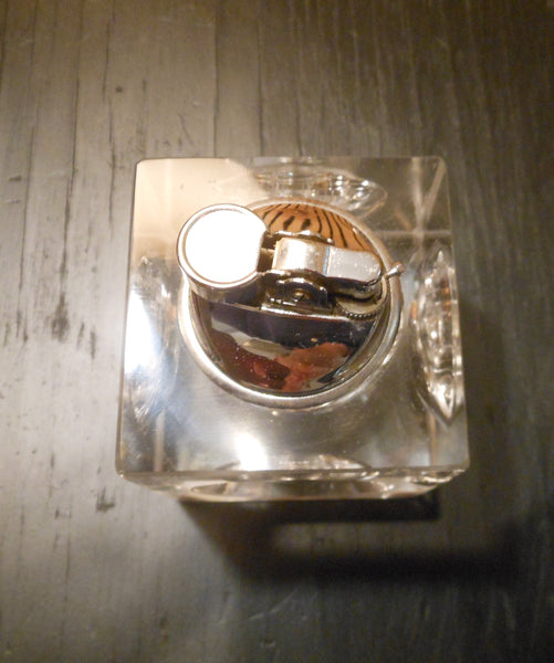 Vintage Modern Glass Cube Table Lighter