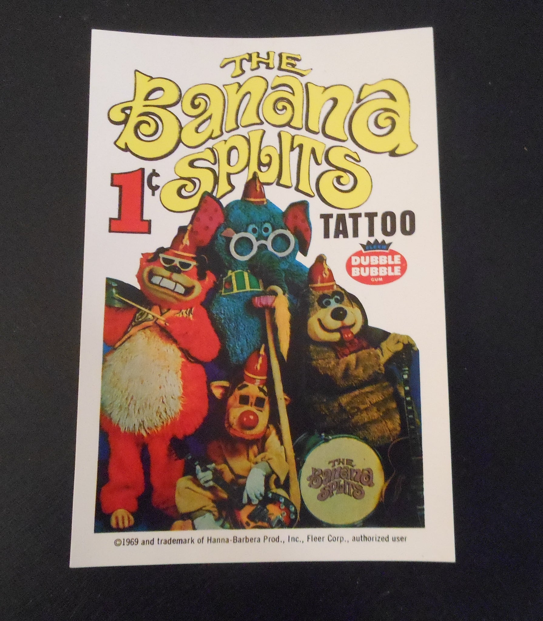 1969 Banana Splits Temporary Tattoo