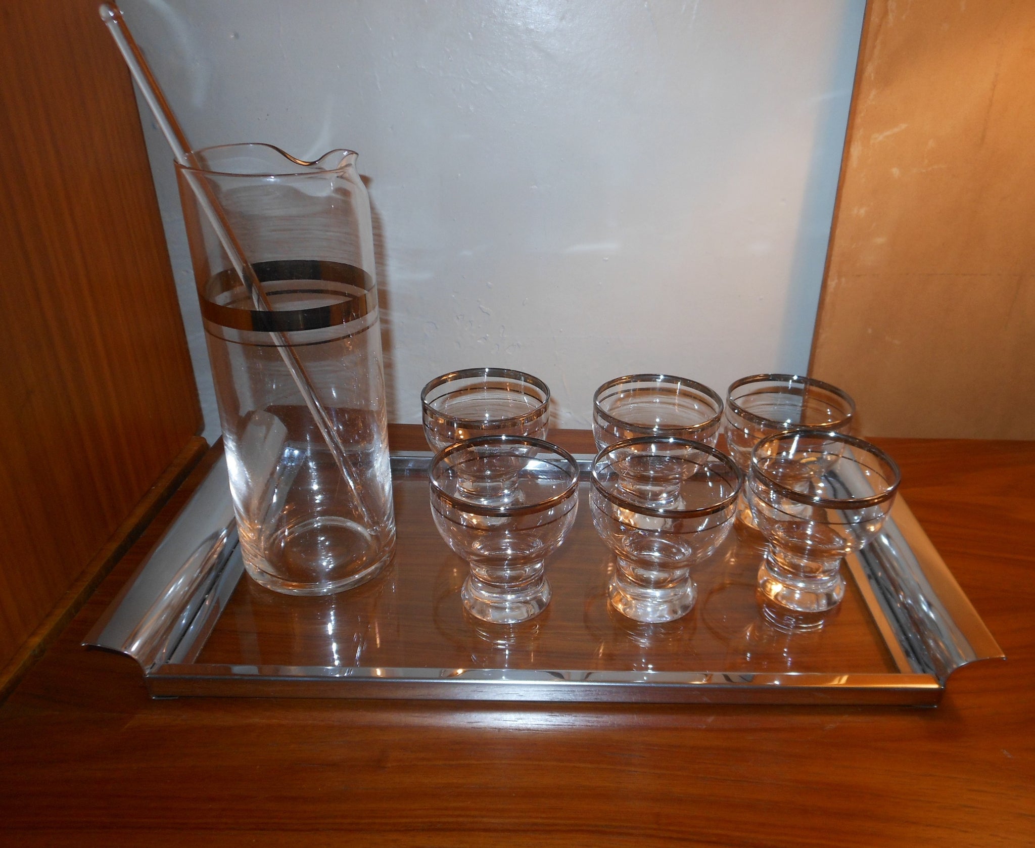 Vintage Glass Martini Set