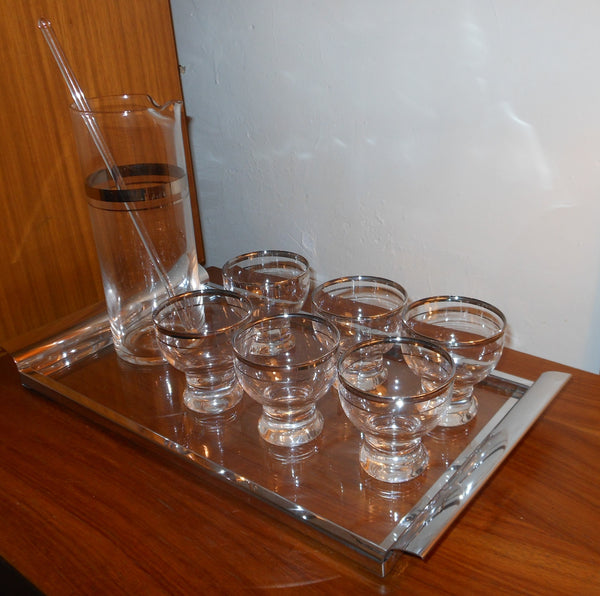 Vintage Glass Martini Set