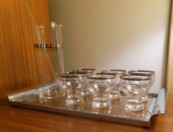 Vintage Glass Martini Set