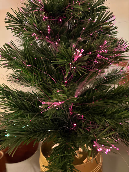 Vintage Bradford Novelty Fiber Optic Table Top Tree