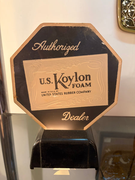 Art Deco Advertising Light for U.S. Koylon Foam