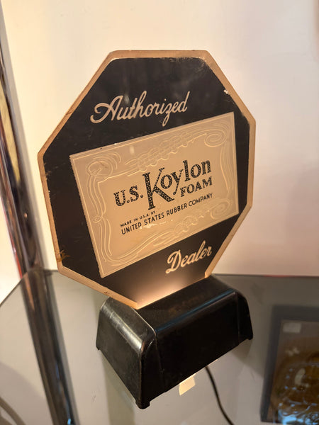 Art Deco Advertising Light for U.S. Koylon Foam