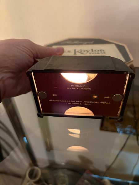 Art Deco Advertising Light for U.S. Koylon Foam