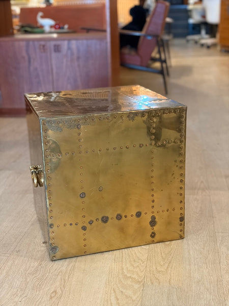 MCM Brass Riveted Cube Table